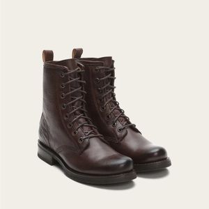 Frye Women's Veronica Combat Boot, Dark Brown Soft Vintage Leather Size …
